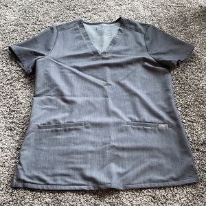 Gray small women’s FIGS scrub top